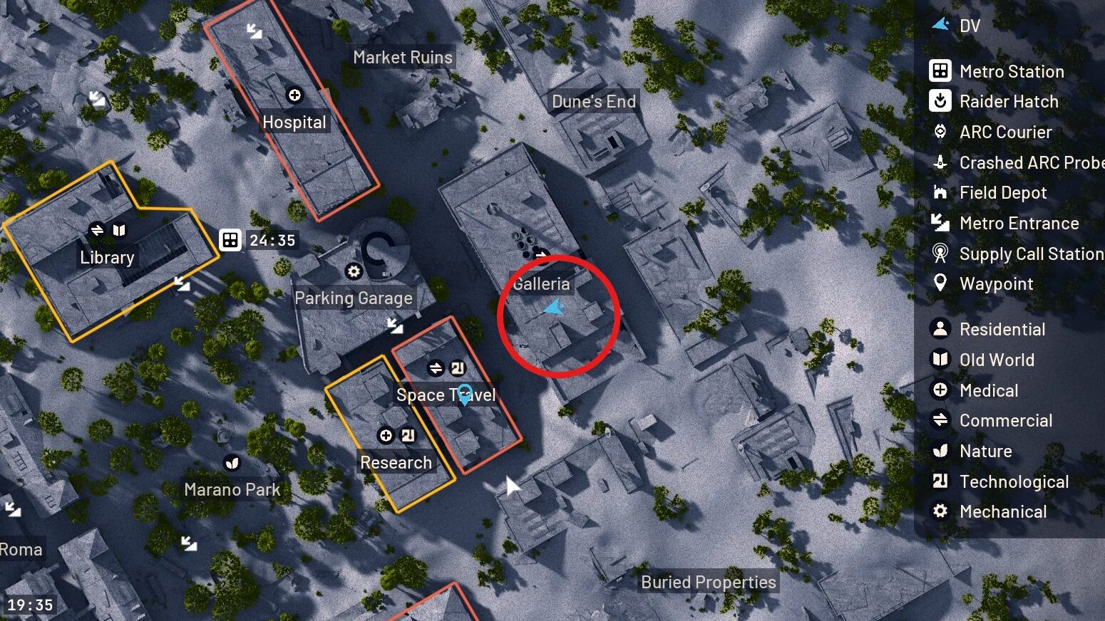 Zipline start on Galleria roof