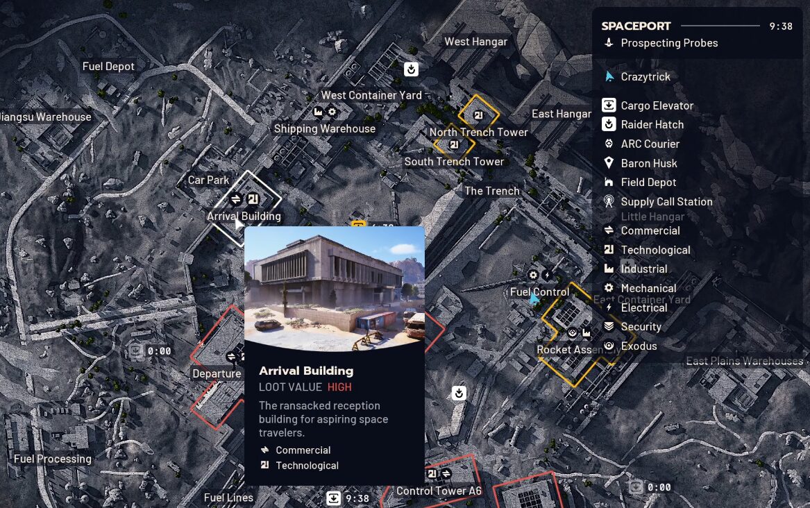 Arrival Building on map