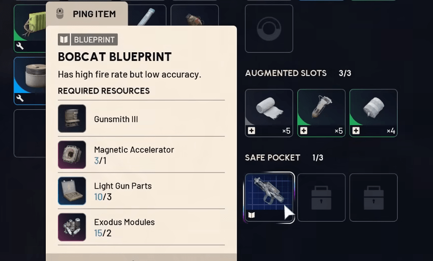 Bobcat weapon blueprint