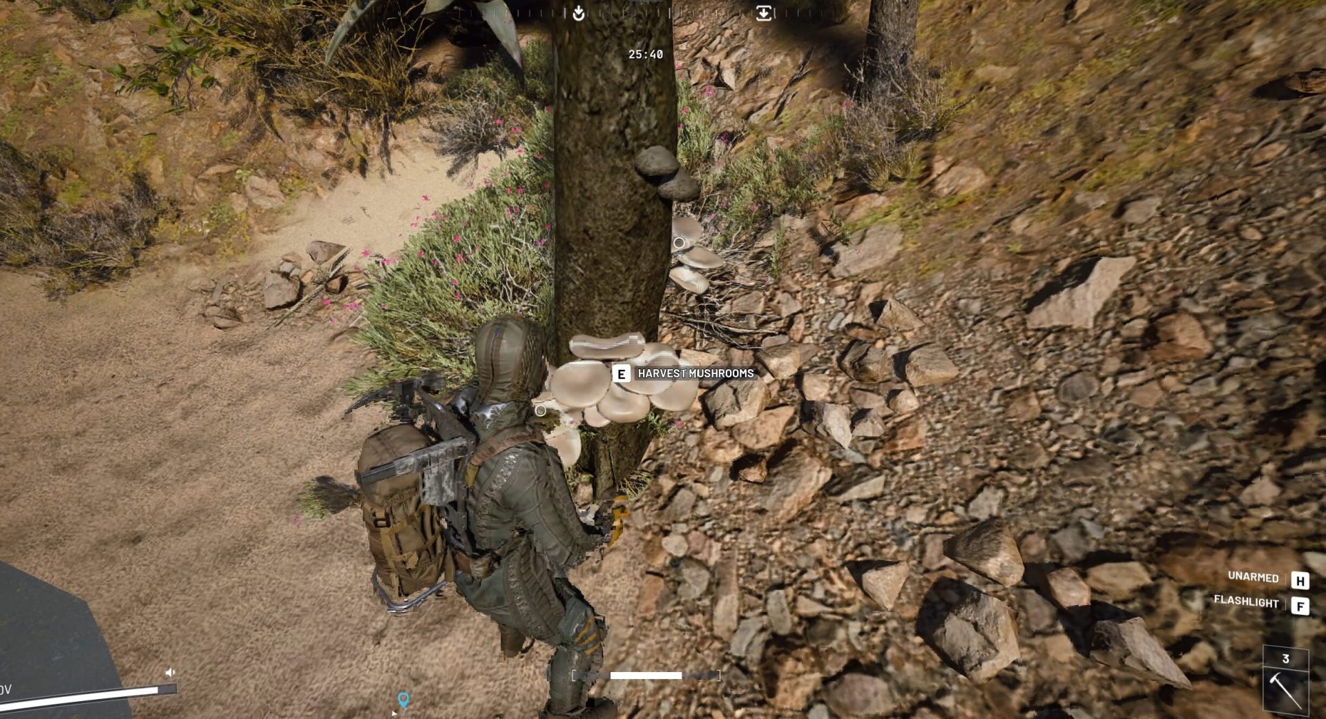 Approaching the trench beside Trench Hatch (East)