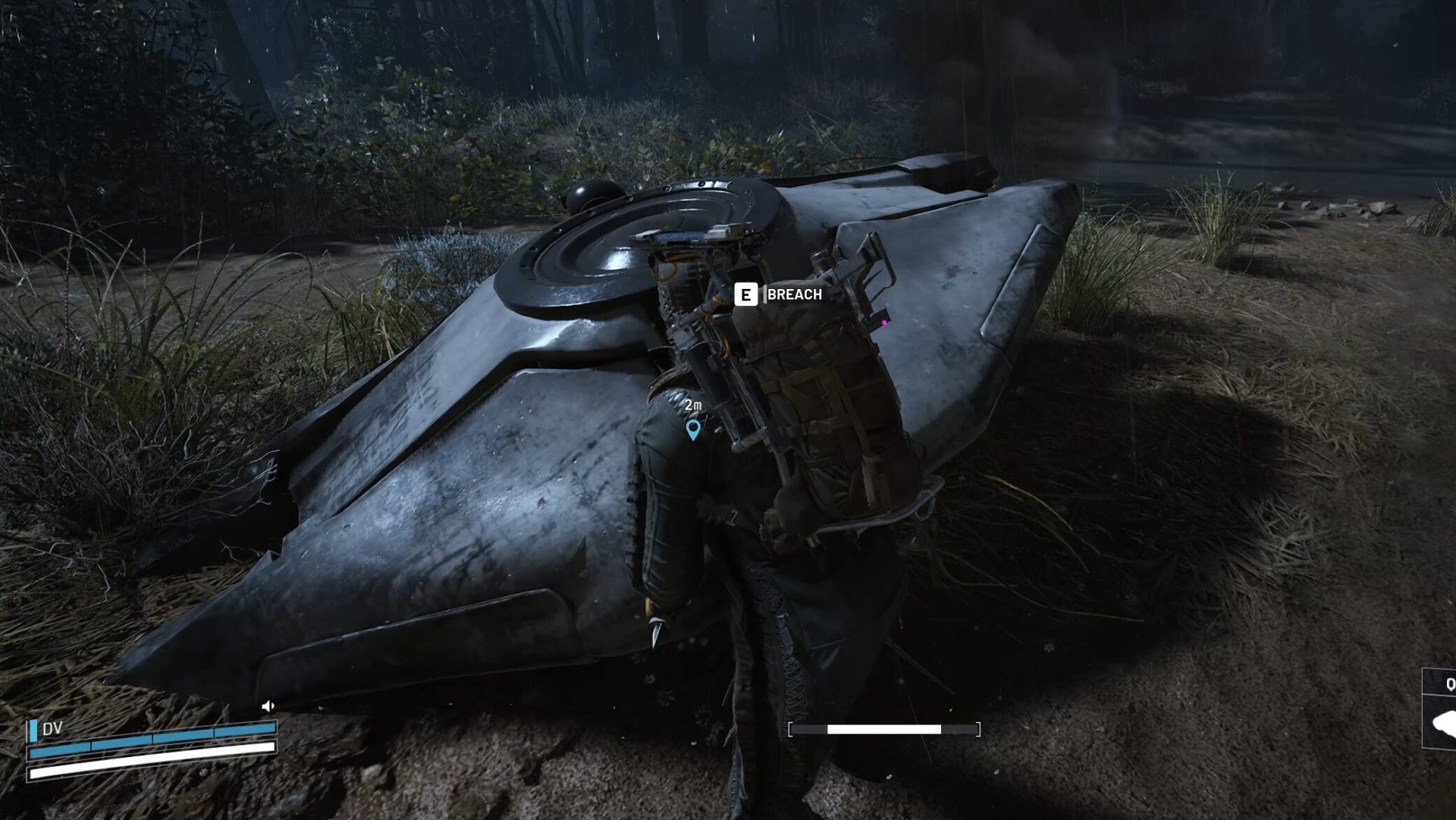 Black smoke marker used to spot an ARC Courier position